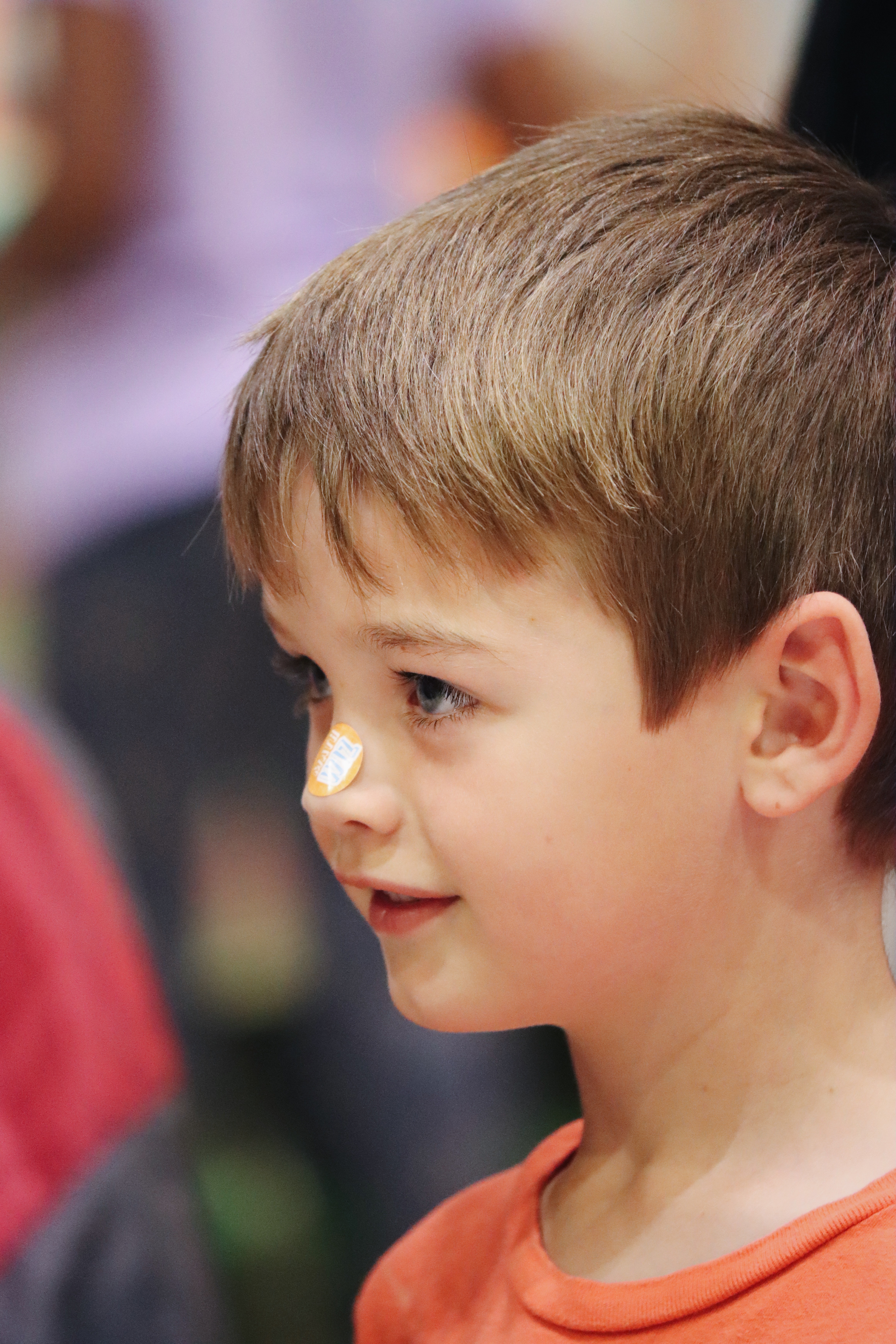 Young boy watching intently